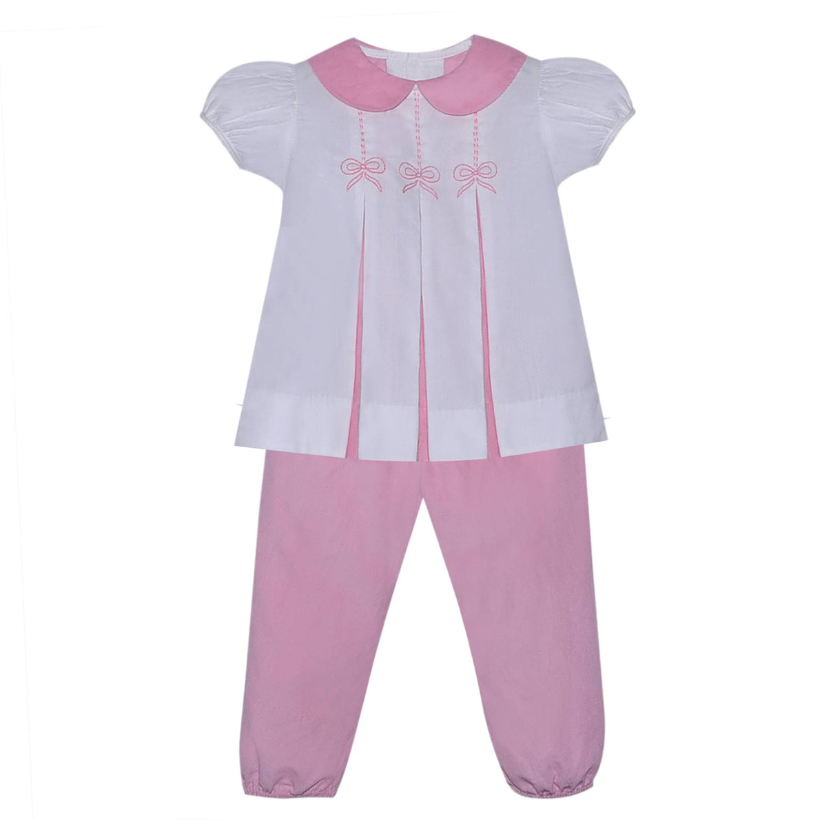 Remember Nguyen Pink Reese Long Bloomer Set With Ribbons