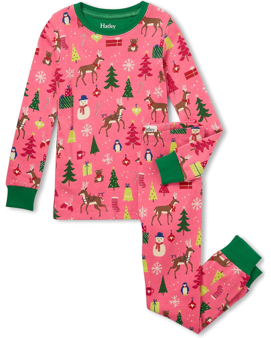 Hatley Pink Christmas Morning Cotton Pajama Set