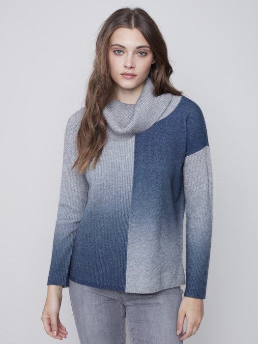 Charlie B Cowl Neck Ombre Sweater