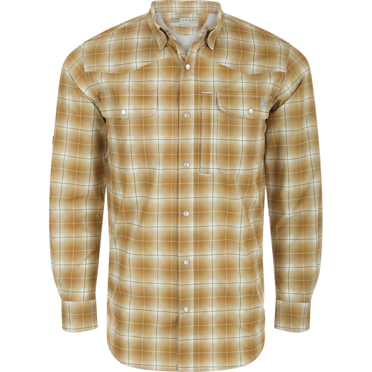 Drake Cinco Ranch Western Fall Plaid Long Sleeve Shirt