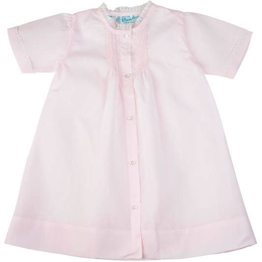 Feltman Pink Embroidered Folded Daygown-Newborn Only