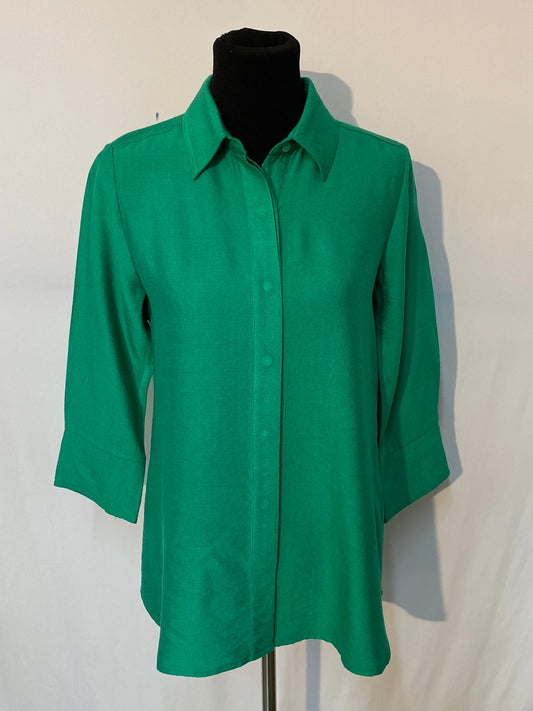 BOHO CHIC Emerald Button Front and Back Blouse