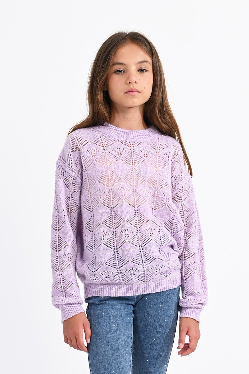 Mini Molly Lavender Knitted Sweater