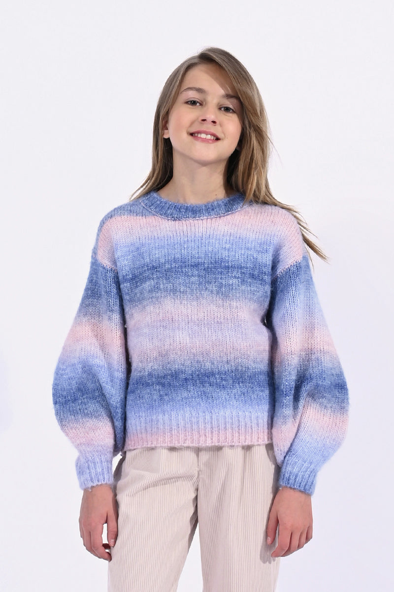 Mini Molly Blue Multi Knitted Sweater