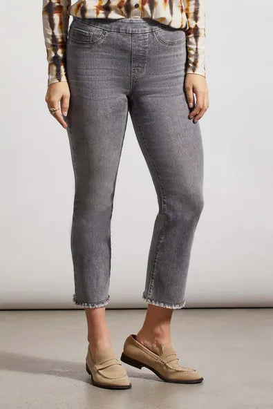 Tribal Audrey Pull On Straight Crop Jeans