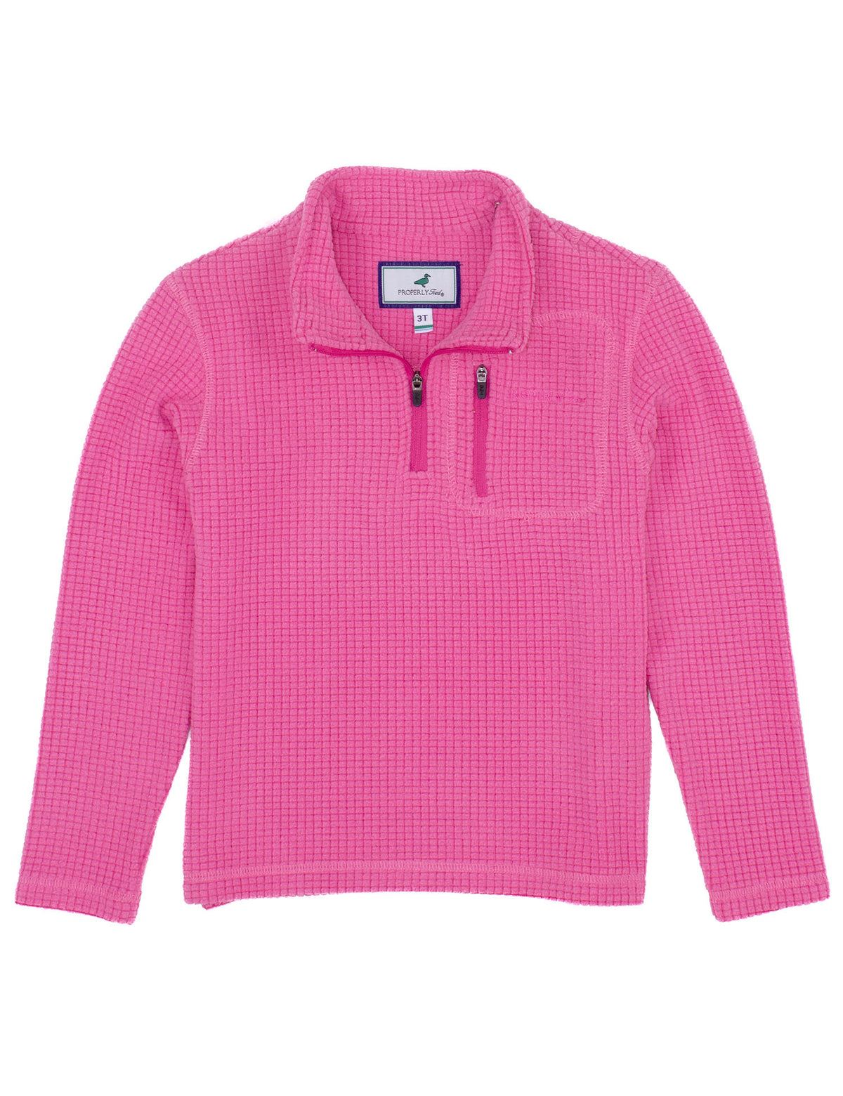 Properly Tied Girls Pink 1/4 Zip Pullover