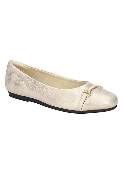Easy Street Asher Gold Flat Shoes