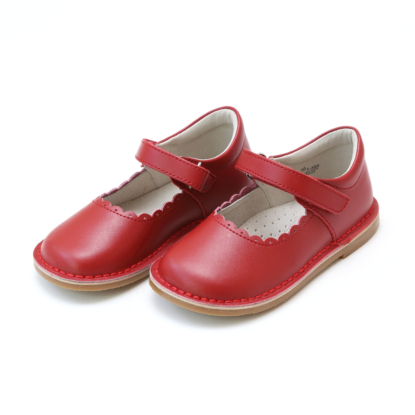 L'Amour Red Caitlin Scalloped Mary Jane