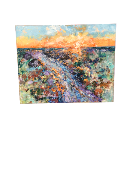 "Firey Sunset" Acrylic Painting on Canvas 16X20
