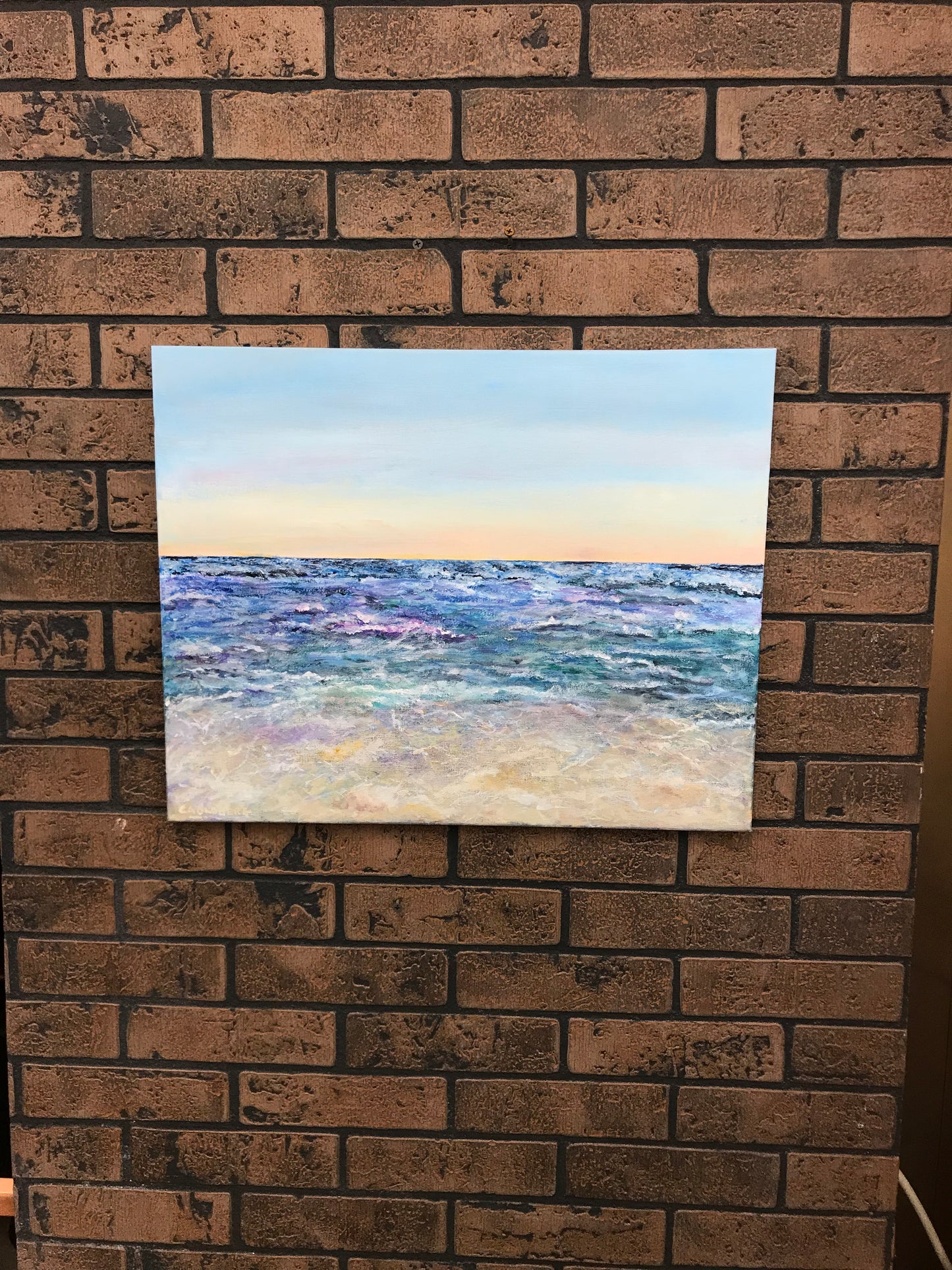 "Ocean Waves" Acrylic Painting On Canvas 16X20