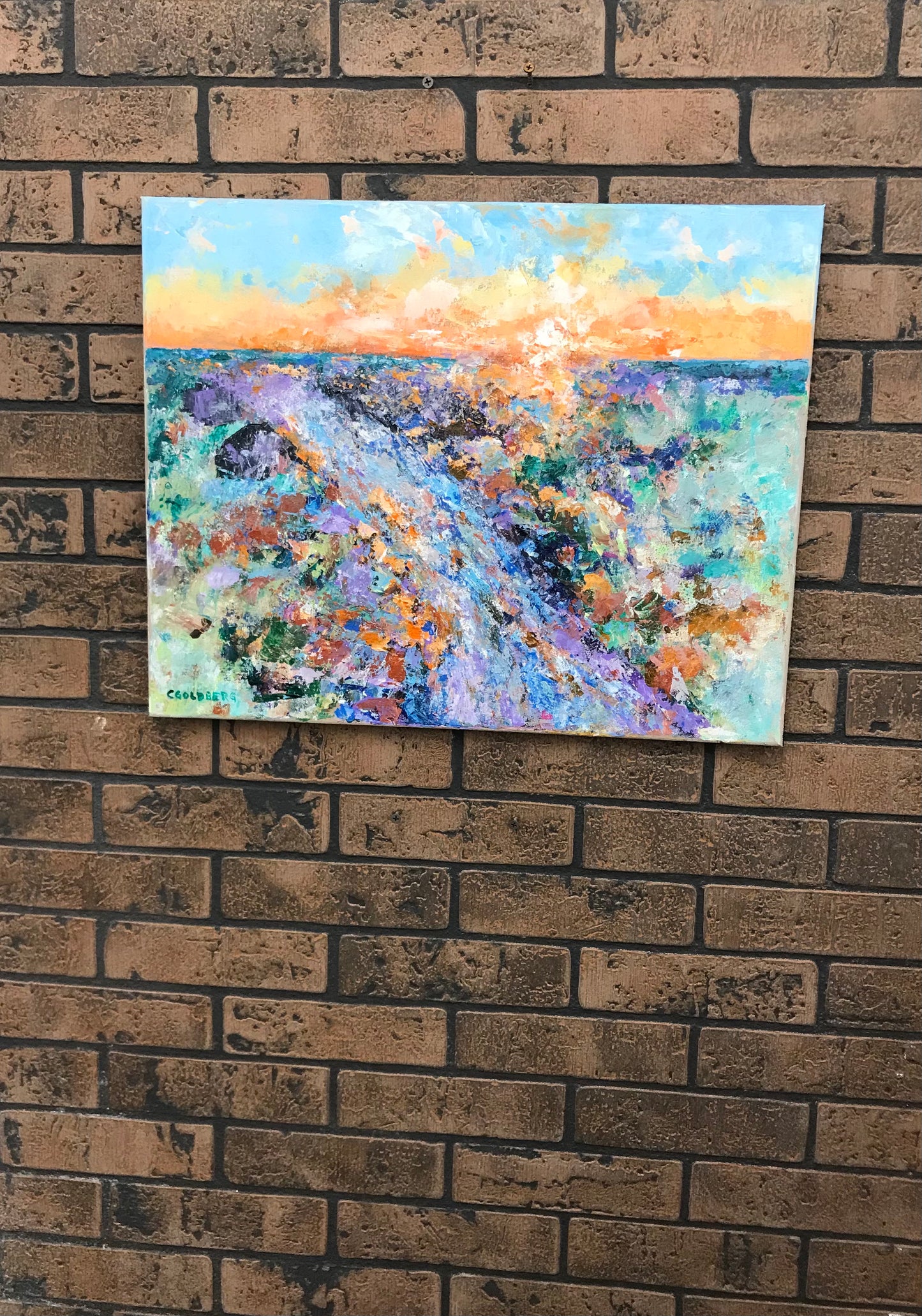"Firey Sunset" Acrylic Painting on Canvas 16X20