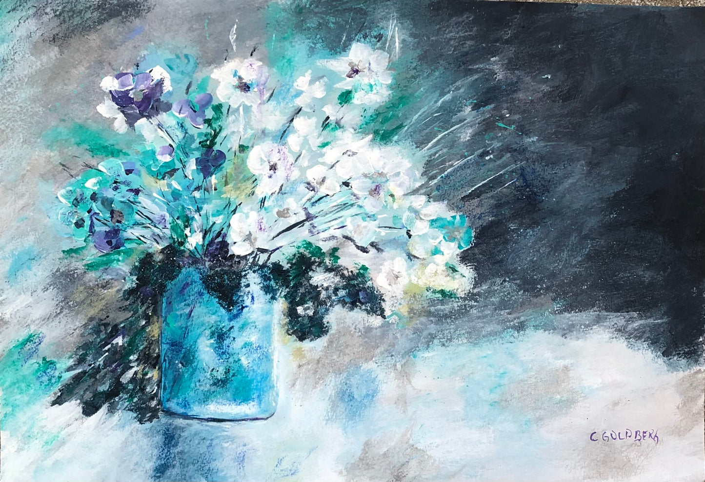 "Flowers In Blue Vase"