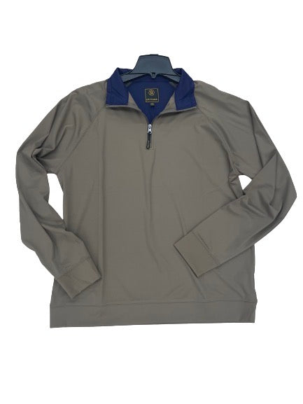 F/X FUSION Long Sleeve Loden Performance Pullover With Color Contrast Inside Collar