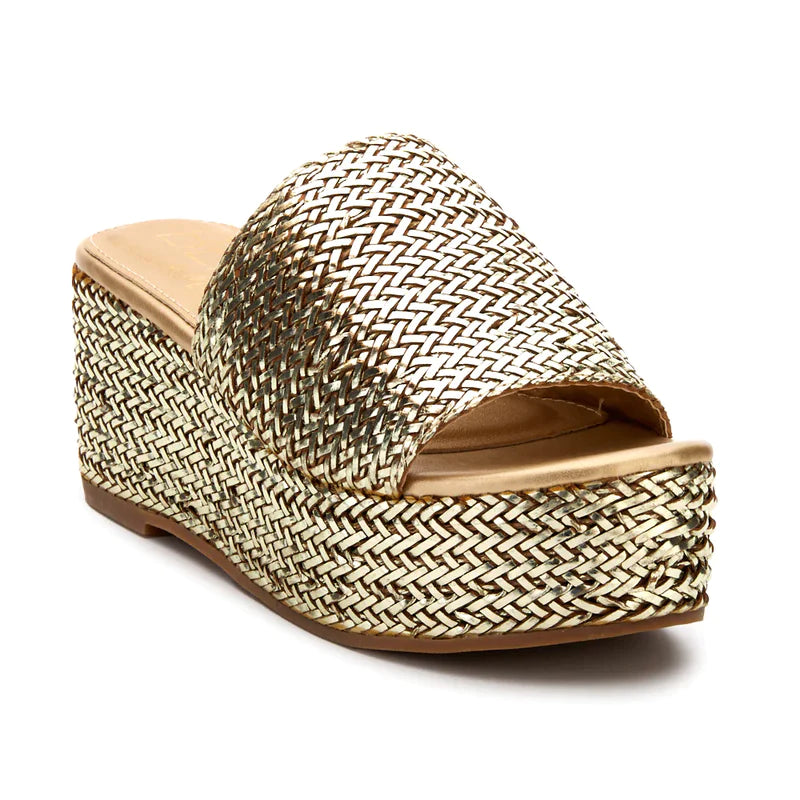 Coconuts by Matisse Gold Peony Platform Wedge