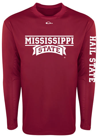 Drake Waterfowl Mississippi State Long Sleeve Performance Shirt