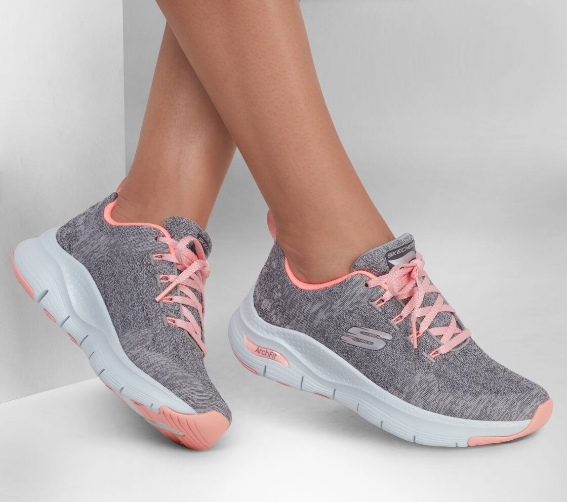 SKECHERS Arch Fit Comfy Wave Gray/Pink