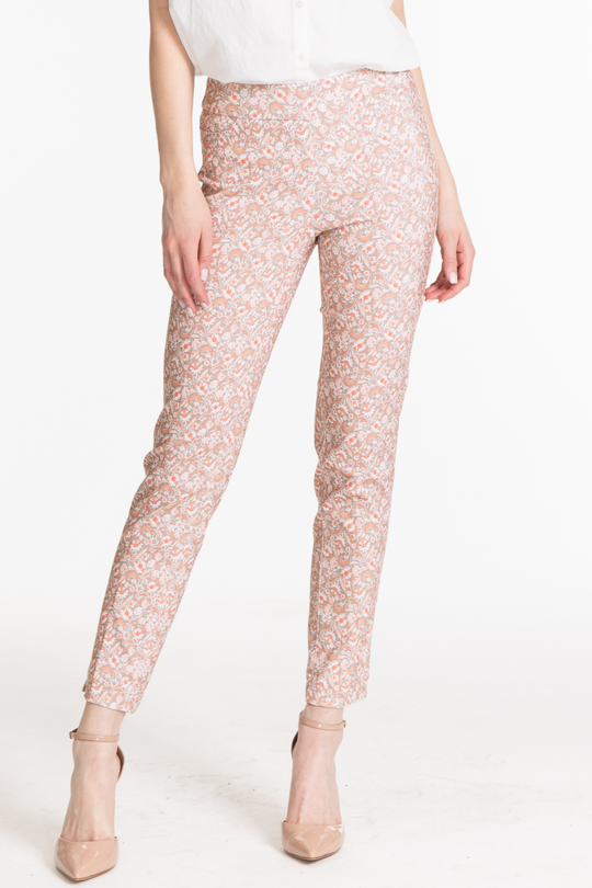 Multiples Floral Multi Pull On Ankle Pant